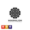 Minimalist logo vector design template in simple linear style - abstract emblem, unity and Trust, accessories and objects