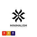 Minimalist logo vector design template in simple linear style - abstract emblem, unity and Trust, accessories and objects