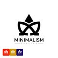 Minimalist logo vector design template in simple linear style - abstract emblem, unity and Trust, accessories and objects