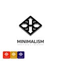 Minimalist logo vector design template in simple linear style - abstract emblem, unity and Trust, accessories and objects