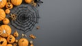 Minimalist Lone Pumpkin Resting on Web Texture