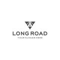 Minimalist LONG ROAD Triangle Route logo design