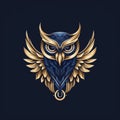 Minimalist Luxury Colored Owl 2D Logo Illustration