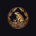 Minimalist luxury Frog Logo illustration