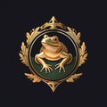 Minimalist luxury Frog Logo illustration
