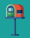 A minimalist mailbox with a solarpowered display screen notifying residents of incoming mail and package deliveries Royalty Free Stock Photo