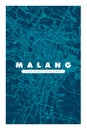 Minimalist Malang City Map Printable Wall Decoration