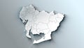 Modern Map of Aichi Japan Prefecture with Borders Royalty Free Stock Photo