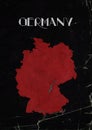 minimalist map and the name of Germany design with grunge metal rich and colorful and trendy design create with vintage style.