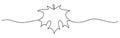 Minimalist Maple Leaf Outline with Flowing Line