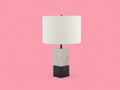 Minimalist Marble and Black Stone Base Modern Table Lamp Royalty Free Stock Photo