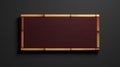 Minimalist Maroon Bamboo Sign Mockup On Dark Background Royalty Free Stock Photo