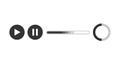 A simple media player interface with play, pause, and loading controls on a white background Royalty Free Stock Photo