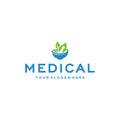 minimalist MEDICAL leaf bowl pounder logo design