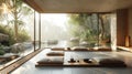 Minimalist meditation space with simple lines and a sense of calm