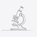 Minimalist Microscope Line Art Illustration Royalty Free Stock Photo
