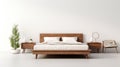 Minimalist Mid-century Bed Frame With Wood Accents