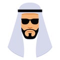 Minimalist Middle Eastern Man Face Isolated