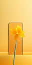 Minimalist Mobile Wallpaper: Elegant Daffodil On Yellow Background