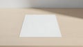 Blank White Paper on Wooden Desk with Soft Shadow Royalty Free Stock Photo