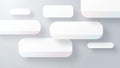 Abstract 3D White Rounded Rectangles on Gray Background Royalty Free Stock Photo