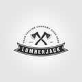 Minimalist Modern Ax Lumberjack Logo Icon Vintage Vector Illustration Design Royalty Free Stock Photo