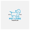Minimalist modern beagle dog line logo design