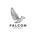 Minimalist modern bird fly falcon logo design vector graphic symbol icon illustration creative idea Royalty Free Stock Photo