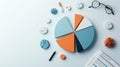 Simple and modern business presentation with circle chart Generative AI Illustration