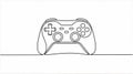 Continuous One Line Drawing of a Video Game Controller Royalty Free Stock Photo