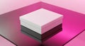 Clean White Gift Box on Reflective Pink Surface Royalty Free Stock Photo