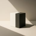 Minimalist modern design with two toned cube in a clean studio setting Royalty Free Stock Photo