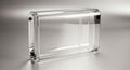 Transparent Glass Block on a Gray Background Royalty Free Stock Photo
