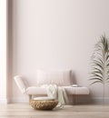 Minimalist modern living room interior background, Scandinavian style Royalty Free Stock Photo