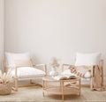 Minimalist modern living room interior background, Scandinavian style Royalty Free Stock Photo