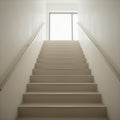 Minimalist Modern Staircase Ascending Towards a Bright Window, Symbolizing Progress Royalty Free Stock Photo