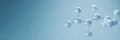 Minimalist molecular structure, blue background Royalty Free Stock Photo