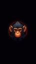 Minimalist Monkey on Dark Background. Generative AI