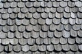 Minimalist monochome background of old wooden pieces on a house roof
