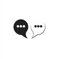 Minimalist monochrome speech bubbles with ellipsis symbolizing communication Royalty Free Stock Photo