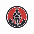 Minimalist Monocolored Firefighter Icon