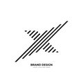 Letter X line art minimal simple monogram logo Royalty Free Stock Photo
