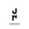 Letter Jh or Hj minimal monogram negative space logo Royalty Free Stock Photo