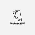 Minimalist monoline lineart outline eagle icon logo template vector illustration