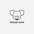 Minimalist monoline lineart outline koala icon logo template vector illustration