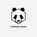 Minimalist monoline lineart outline panda icon logo template vector illustration