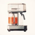 Minimalist Monotype Print Of Retro Style Iced Coffee Machine