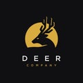 Minimalist Moon deer logo icon vector template Royalty Free Stock Photo