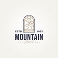 minimalist mountain hostel icon logo template vector illustration design. simple modern hotel, villa, rent house logo concept