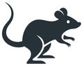 Minimalist mouse or rat icon illustration a small animal running or scurrying Royalty Free Stock Photo